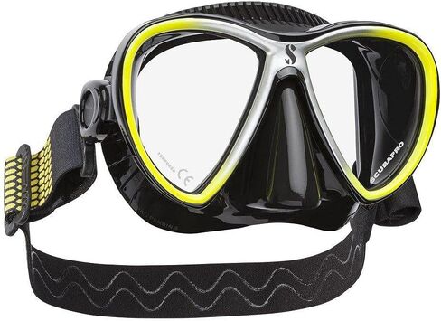 Scubapro Synergy Twin Mask with Comfort Strap - Black/Silver - Black Silicone - Mirrored Lens in Saudi Arabia