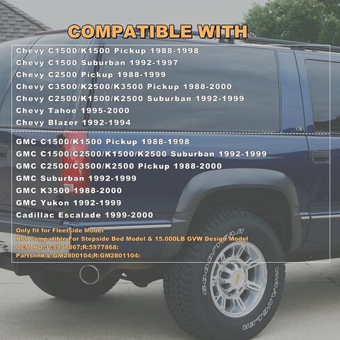 مصابيح أضواء الذيل لعام 1988-1998 Chevy/GMC C10 C/K 1500 2500 3500 Silverado Yukon Suburban Tahoe 1999-2000 Cadillac Escalade 1992-1994 Chevrolet Blazer (OE Red w/Circuit Board) in Saudi Arabia