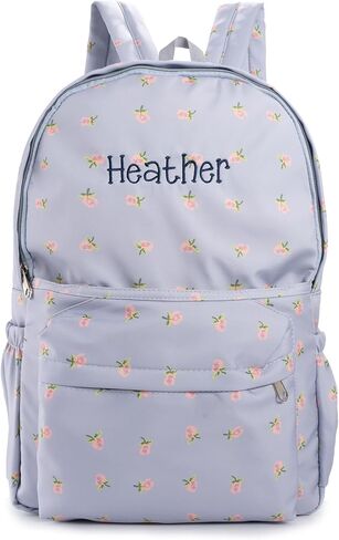 MT WORLD Floral Toddler Backpack Personalized Daycare Backpack Little Girls Daypack with Flower Custom Bookbag Gifts with Embroidered Name for School Overnigtht Daily Activities (Pink) in Saudi Arabia