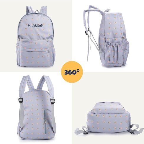 MT WORLD Floral Toddler Backpack Personalized Daycare Backpack Little Girls Daypack with Flower Custom Bookbag Gifts with Embroidered Name for School Overnigtht Daily Activities (Pink) in Saudi Arabia