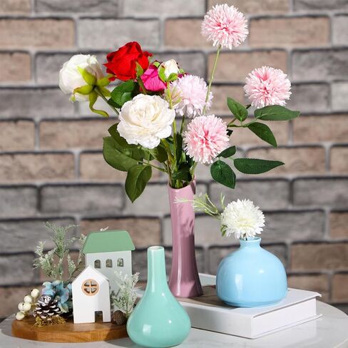 مجموعة مزهرية سيراميك مكونة من 8 قطع ديكور منزلي ريفي حديث لمزرعة مزهريات زهور صغيرة بكميات كبيرة لطاولة غرفة المعيشة والمكتب وغرفة النوم والمطبخ ومدخل الرف وديكورات الرف (لون موراندي) in Kuwait