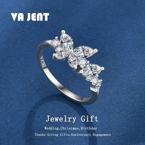 Moissanite Ring, D Color VVS1 Marquise Cut 925 Sterling Silver Promise Ring for Women Size 6-9,butterfly in Saudi Arabia