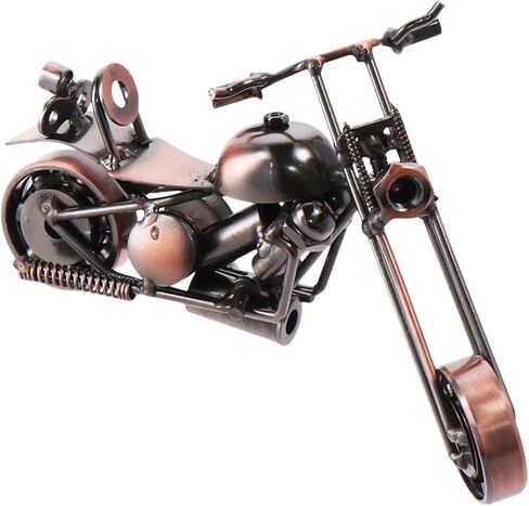 Vintage Metal Motorcycle Sculpture,Unique Birthday Gifts for Motorcycle Lovers,Bronze(E) in Kuwait