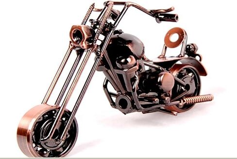 Vintage Metal Motorcycle Sculpture,Unique Birthday Gifts for Motorcycle Lovers,Bronze(E) in Kuwait
