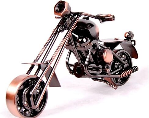 Vintage Metal Motorcycle Sculpture,Unique Birthday Gifts for Motorcycle Lovers,Bronze(E) in Kuwait