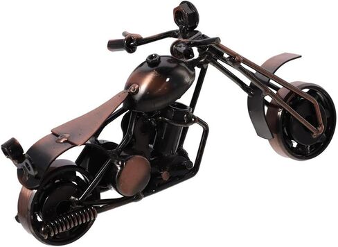 Vintage Metal Motorcycle Sculpture,Unique Birthday Gifts for Motorcycle Lovers,Bronze(E) in Kuwait
