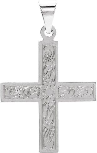 Diamond2Deal 14K White Gold Greek Cross Pendant Fine Jewelry for Women in Saudi Arabia