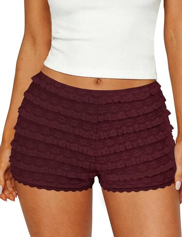 شورت شورت الكشكش للنساء الدانتيل زوايا سروال سراويل صغيرة in Kuwait