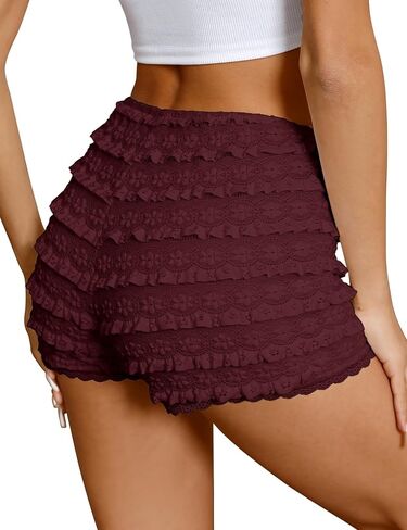 شورت شورت الكشكش للنساء الدانتيل زوايا سروال سراويل صغيرة in Kuwait