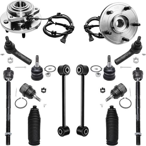 Detroit Axle - 14pc Front Wheel Bearing Hubs Kit for 2005-2010 Jeep Grand Cherokee 2006-2010 Commander 2 Wheel Bearing Hubs 4 Ball Joints 4 Tie Rods 2 Sway Bar Links 2 Boots 2007 2008 2009 Replacement in Saudi Arabia
