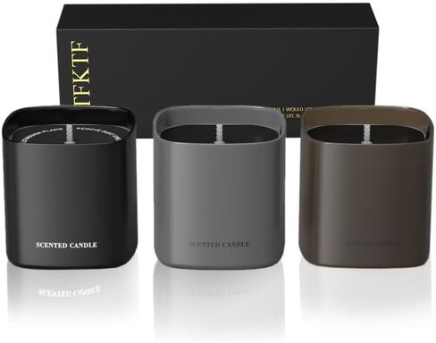 Scented Candles for Men - 3 Pack Teakwood Mens Candles Gift Set | Essential Oil Soy Wax Candle | Luxury Masculine Gifts for Him, Husband, Boyfriend in Saudi Arabia