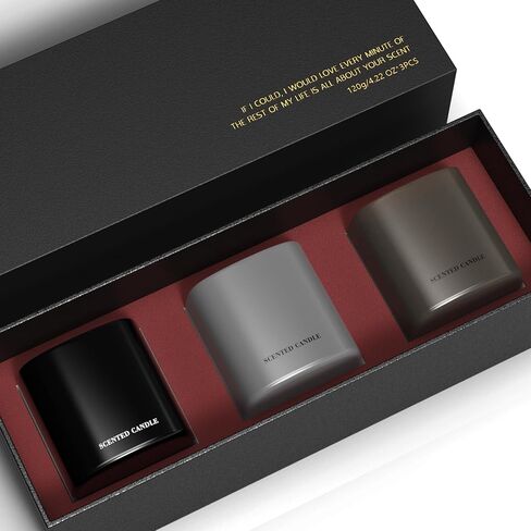 Scented Candles for Men - 3 Pack Teakwood Mens Candles Gift Set | Essential Oil Soy Wax Candle | Luxury Masculine Gifts for Him, Husband, Boyfriend in Saudi Arabia