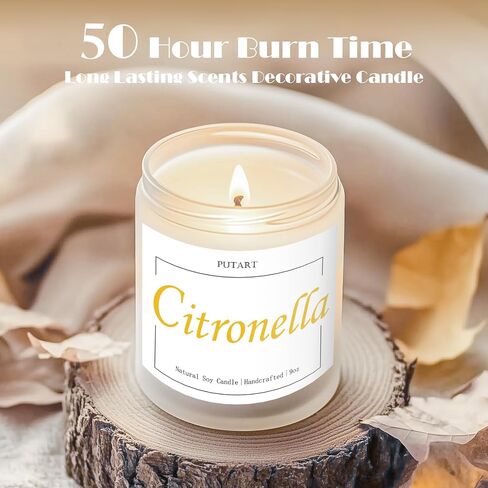 Eucalyptus Mint Highly Scented Candles, Natural Soy Aromatherapy Organic Non Toxic Candles with Long Lasting Burn, Luxury Essential Fragrance Jar Candle Gift for Birthday, Housewarming (9oz) in Saudi Arabia