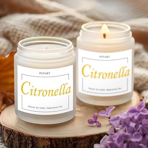 Eucalyptus Mint Highly Scented Candles, Natural Soy Aromatherapy Organic Non Toxic Candles with Long Lasting Burn, Luxury Essential Fragrance Jar Candle Gift for Birthday, Housewarming (9oz) in Saudi Arabia