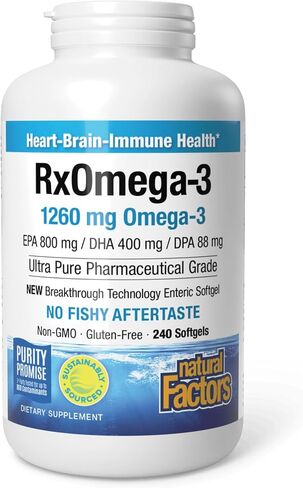 Natural Factors RxOmega-3, Natural Support for Heart Health with DHA and EPA, Daily Dietary Supplement, 60 Softgels in Saudi Arabia