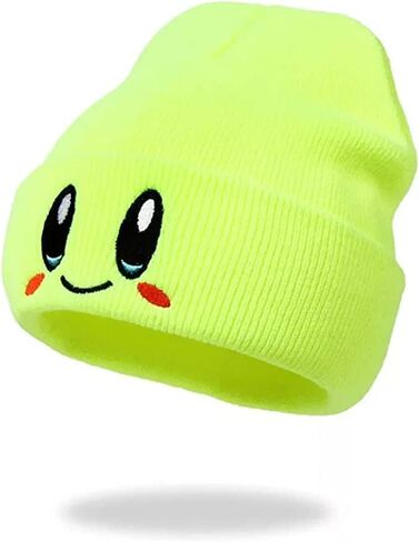 قبعة Kirby Beanie بمقاس للبالغين من إكسسوارات قبعة الرسوم المتحركة Kawaii، متوسطة-كبيرة (أحمر) in Kuwait