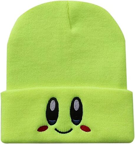 قبعة Kirby Beanie بمقاس للبالغين من إكسسوارات قبعة الرسوم المتحركة Kawaii، متوسطة-كبيرة (أحمر) in Kuwait