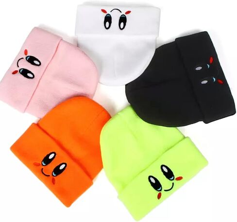 قبعة Kirby Beanie بمقاس للبالغين من إكسسوارات قبعة الرسوم المتحركة Kawaii، متوسطة-كبيرة (أحمر) in Kuwait