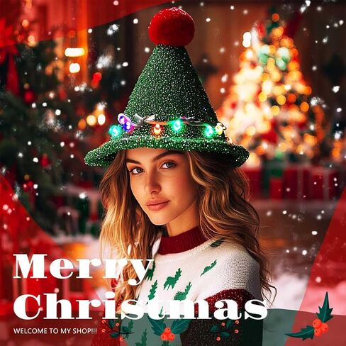 DRESBE Light Up Christmas Ugly Hat LED Xmas Bow Headband Sparkly Snowflake Costume Hair Accessories for Women in Saudi Arabia