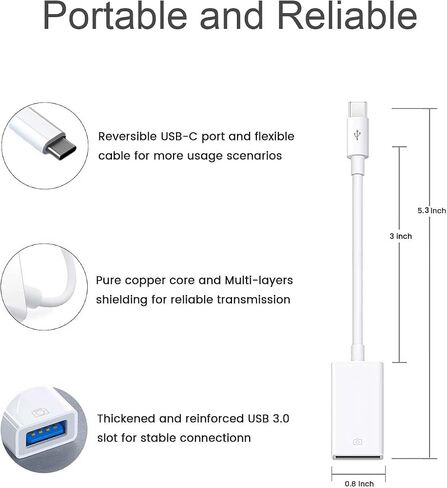 3.1 USB إلى USB C محول 2 حزمة، [10 جيجابت في الثانية/120 واط] محول USB-C أنثى إلى USB ذكر متوافق مع iPhone 15/14/13/12 Pro Max Plus/Airpods/iPad 9 10 Air 5 Mini 6/Car/Samsung Galaxy S23 S24 in Kuwait