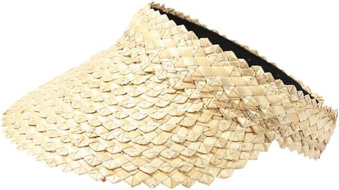 Straw Beach Visors for Women Summer Handmade Sun Hat Empty Top Wide Brim Sun Visors Beach Hat in Saudi Arabia