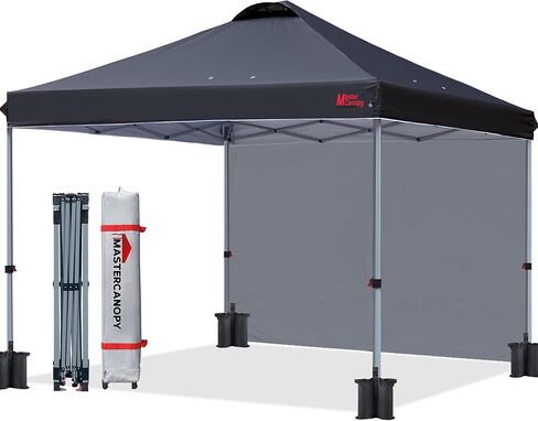 خيمة MASTERCANOPY متينة منبثقة مع جدار جانبي واحد (10 × 10 بوصة، أسود) in Kuwait