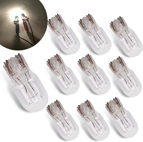 10 PCS T20 1891/7443 CAR DUAL WIRE BRAKE BUNB ، 12V 21/5W LIGHT TALL LIGHT ، ضوء مؤشر DRL ، ملحق الإضاءة العالمي ، للسيارات (أبيض) in Saudi Arabia