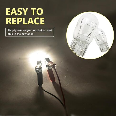 10 PCS T20 1891/7443 CAR DUAL WIRE BRAKE BUNB ، 12V 21/5W LIGHT TALL LIGHT ، ضوء مؤشر DRL ، ملحق الإضاءة العالمي ، للسيارات (أبيض) in Saudi Arabia