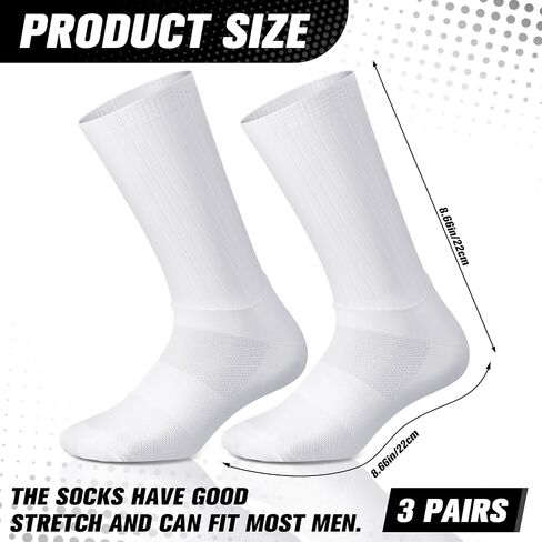 Newcotte 3 Pairs Aerodynamics Socks Cycling Aerodynamics Socks Anti-slip Silicone Line Cycling Sports Running for Men Women in Kuwait