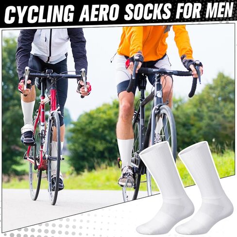 Newcotte 3 Pairs Aerodynamics Socks Cycling Aerodynamics Socks Anti-slip Silicone Line Cycling Sports Running for Men Women in Kuwait