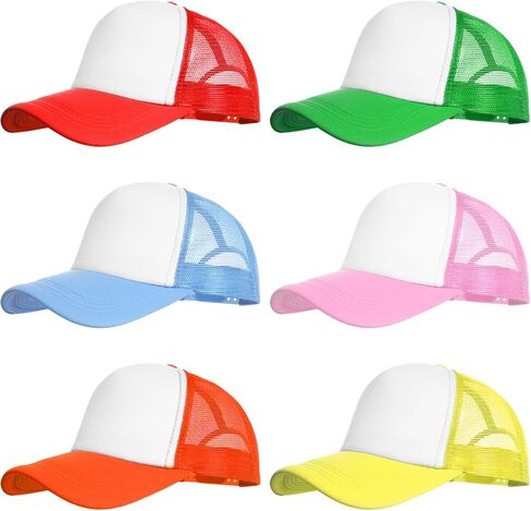 6 Pack Trucker Hat Bulk Mesh Cap for Women Men Adjustable Blank Hats for DIY Sports Outdoor in Kuwait