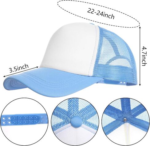 6 Pack Trucker Hat Bulk Mesh Cap for Women Men Adjustable Blank Hats for DIY Sports Outdoor in Kuwait