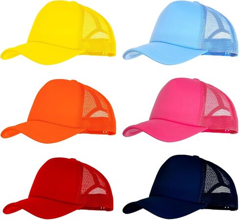 6 Pack Trucker Hat Bulk Mesh Cap for Women Men Adjustable Blank Hats for DIY Sports Outdoor in Kuwait