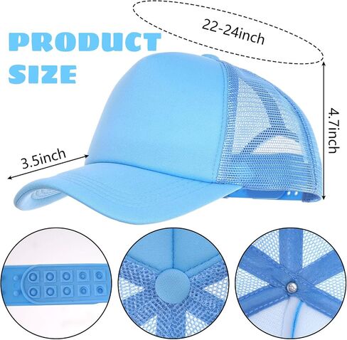 6 Pack Trucker Hat Bulk Mesh Cap for Women Men Adjustable Blank Hats for DIY Sports Outdoor in Kuwait