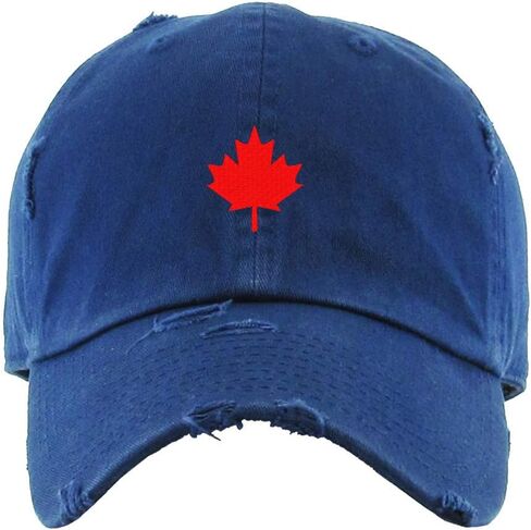 Canada Flag Red Maple Leaf Vintage Baseball Cap Embroidered Cotton Adjustable Distressed Dad Hat in Kuwait