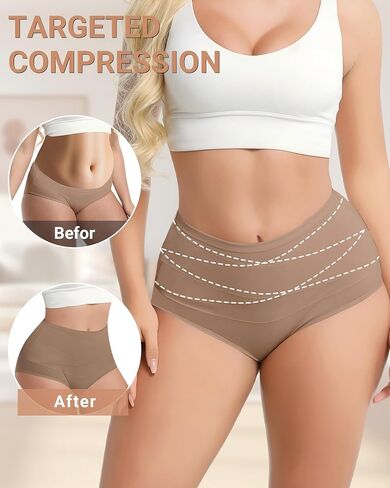 Women's Cotton Underwear High Waisted Tummy Control Ladies Panties Soft Stretch Full Coverage Briefs 4 Pack in Kuwait