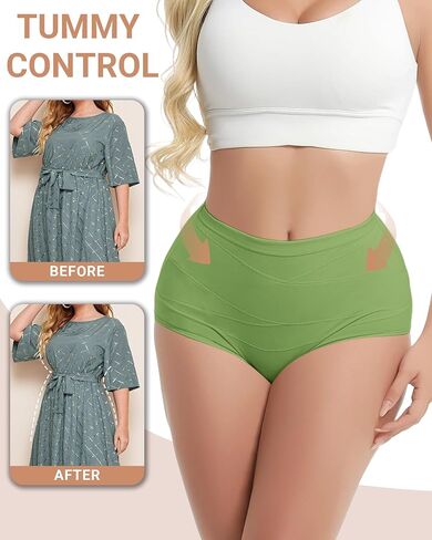 Women's Cotton Underwear High Waisted Tummy Control Ladies Panties Soft Stretch Full Coverage Briefs 4 Pack in Kuwait