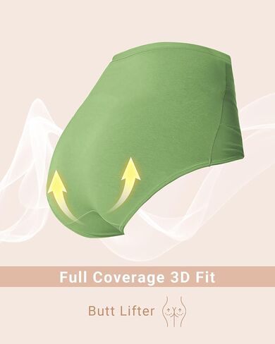 Women's Cotton Underwear High Waisted Tummy Control Ladies Panties Soft Stretch Full Coverage Briefs 4 Pack in Kuwait