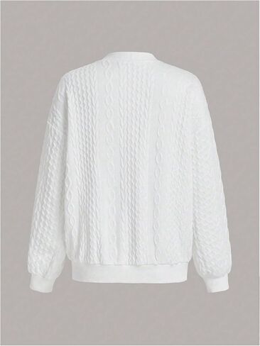 Verdusa Women's Cable Knit Zip Up Jacket Long Sleeve Baseball Collar Casual Bomber Jackets in Saudi Arabia