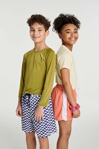Real Essentials 4-Pack: Boys Long Sleeve Rash Guard Shirt Swimwear UPF Sun Protection Surf Top Swim Suit in Saudi Arabia