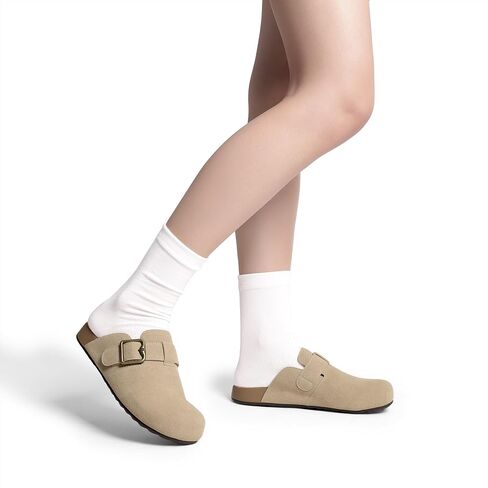 DREAM PAIRS Clogs for Women Suede Mules Wide Toe Shoes Wide Width Slip On Comfortable Clogs with Lightweight Soft Footbed, Anti-Slip Outsole, Arch Support in Saudi Arabia