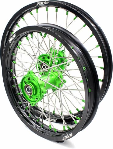 Kke 19/16 Kids Big Wheels Fit Kawasaki KX85 2001-2025 KX80 KX100/ KX112 22-25 Pitbike Rims Green Hubs in Saudi Arabia