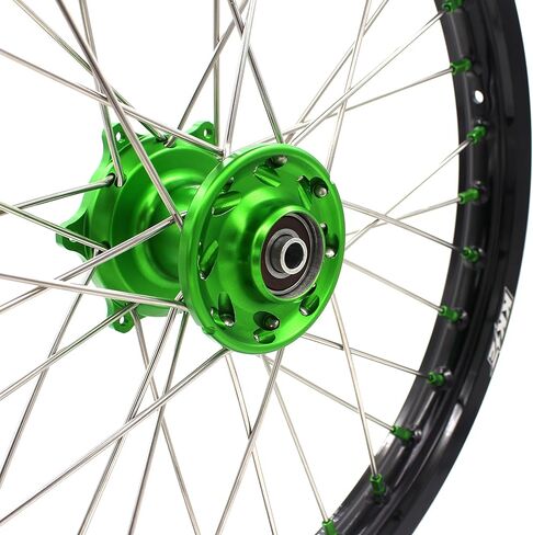 Kke 19/16 Kids Big Wheels Fit Kawasaki KX85 2001-2025 KX80 KX100/ KX112 22-25 Pitbike Rims Green Hubs in Saudi Arabia
