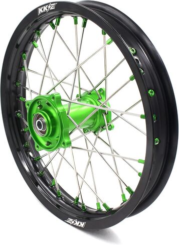 Kke 19/16 Kids Big Wheels Fit Kawasaki KX85 2001-2025 KX80 KX100/ KX112 22-25 Pitbike Rims Green Hubs in Saudi Arabia
