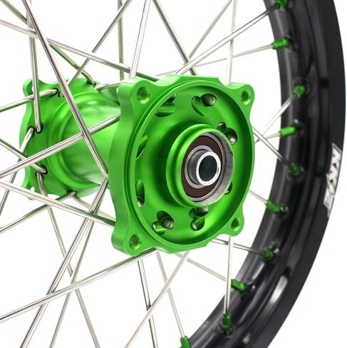 Kke 19/16 Kids Big Wheels Fit Kawasaki KX85 2001-2025 KX80 KX100/ KX112 22-25 Pitbike Rims Green Hubs in Saudi Arabia