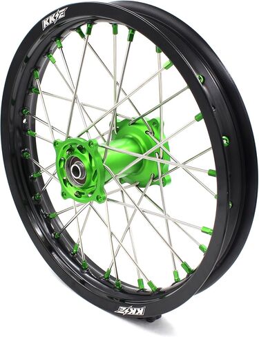 Kke 19/16 Kids Big Wheels Fit Kawasaki KX85 2001-2025 KX80 KX100/ KX112 22-25 Pitbike Rims Green Hubs in Saudi Arabia