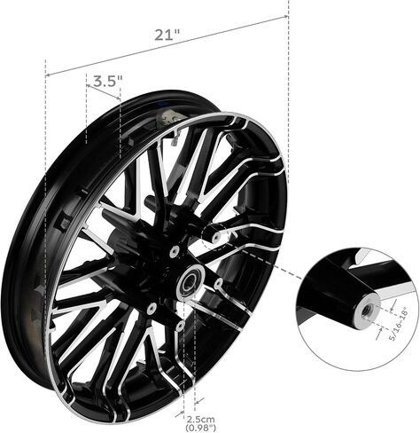 TCT-Motorparts 21 "x3.5" حافة العجلات الأمامية مناسبة ل Harley Touring Electra Glide Road King Street Glide Road King Glide Limited 2009-2023 ABS Models in Saudi Arabia