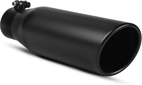 طرف عادم مدخل AUTOSAVER88 مقاس 2.25 بوصة، مدخل 2.25 بوصة، مخرج 3.5 بوصة، الطول الإجمالي 12 بوصة مطلي بمسحوق أسود، طرف عادم ديزل من الفولاذ المقاوم للصدأ لـ 2 1/4 بوصة من أنبوب عادم OD، قطع زاوية ملفوفة، مسمار مثبت in Saudi Arabia