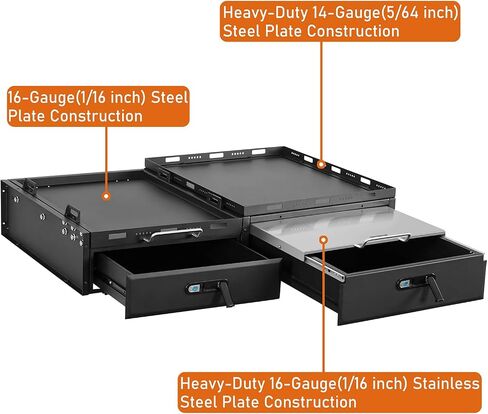 u-Box Wrangler Drawer System & Fridge Slide Mount & Cooking Platform for Jeep Wrangler JK 2007-2018 | JL 2018-2025 Unlimited 4-Door - Security Trunk Storage Gun Safe Lock Box in Saudi Arabia
