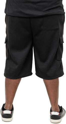 JC Distro USA MENT -MENCE MENT BIG & TALLWIGHT FLEECE CARGO القيعان - سروال رياضي وسراويل قصيرة ، 3xl كبيرة إلى 7XL in Kuwait